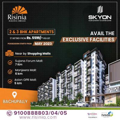 2 and 3BHK Apartments in Bachupally | Skyon by Risinia