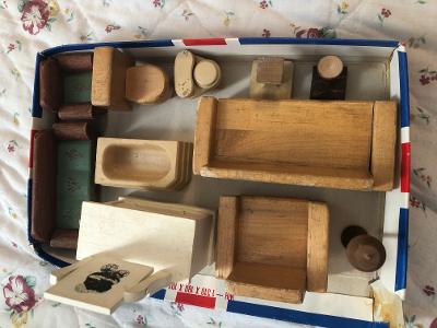 Vintage wooden miniature furniture
