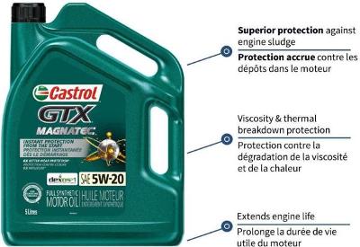 Castrol Synthetic Engine Oil GTX Magnatec 5W20, 5L - 022153A
