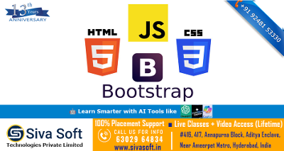 HTML 5, CSS 3,4, JAVASCRIPT, BOOTSTRAP, AJAX, JSON Training Course | Classroom &  Online | Ameerpet Hyderabad India