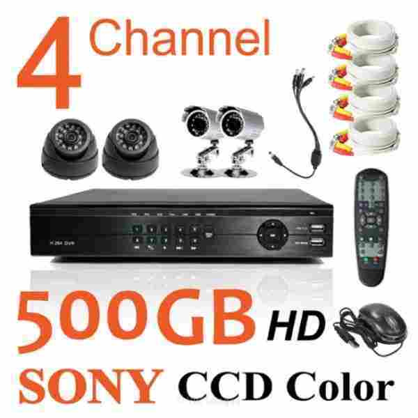 4 Camera Security System - CCTV Standalone DVR