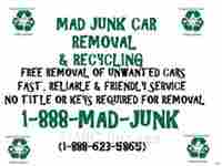 FREE REMOVAL OF JUNK CARS 1-888-MAD-JUNK NO TITLE OK!