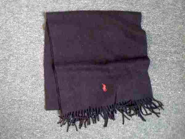 An excellent brand new black "Polo" scarf, 30cm (1ft.) x 120cm (4ft.)