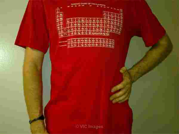 A brand new T-shirt with a periodic chart (has masses!), cotton, size L