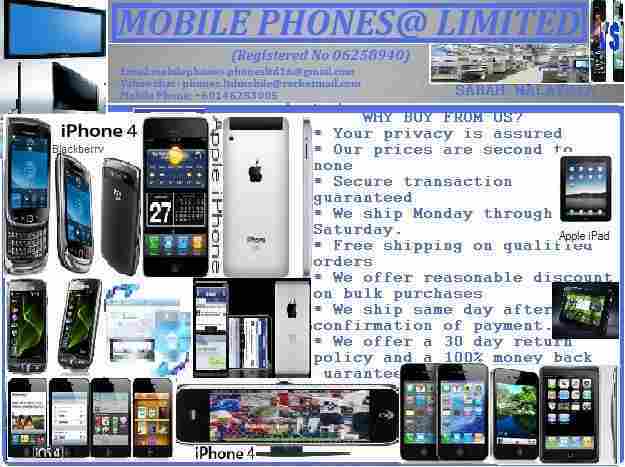 BRAND NEW UNLOCK APPLE iPHONES 4 16G 32GB/APPLE iP0Ds 2 3G 64GB/BLACKBERRY TORCH/NOKIA N8/GAME
