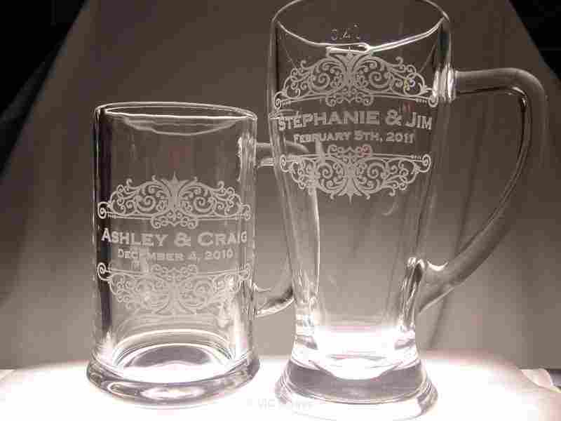 Laser glass engraving - wedding gifts - glasses/mugs
