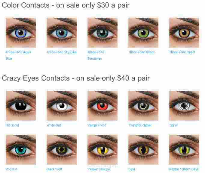 Color and Crazy Costmetic Contact Lenses