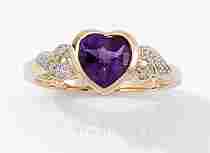 1.19ct Heart Cut Amethyst & Diamond Fashion Ring
