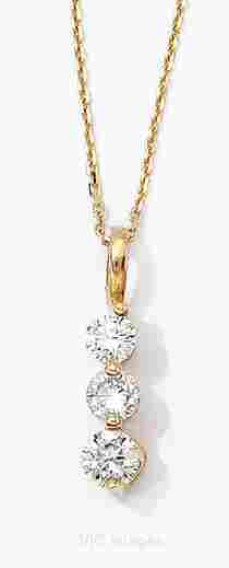 1.50 Carat Three Stone Diamond Pendant