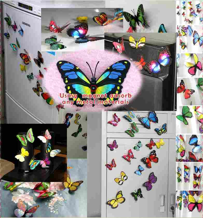 On Sale!! Beautiful Magnetic luminescent butterfly home decor