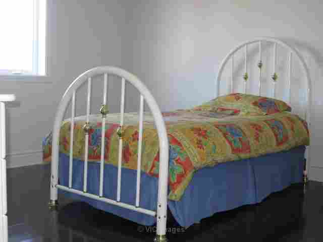 White and Brass Twin Bed for Sale