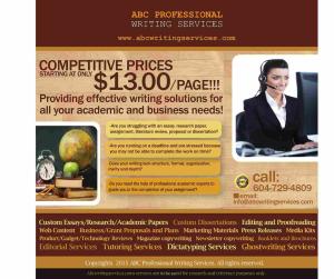 ABC CUSTOM ESSAYS, DISSERTATIONS, ACADEMIC PAPERS, RESEARCH PAPERS 100% ORIGINAL (604) 729-4809