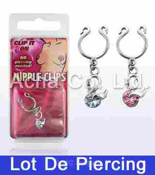 Faux piercing nombril clip