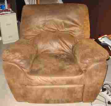 Brown Faux Suede Recliner