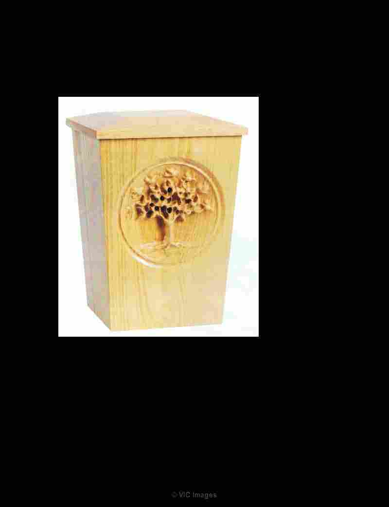 Wood cremation urn, natural color ( NEW )