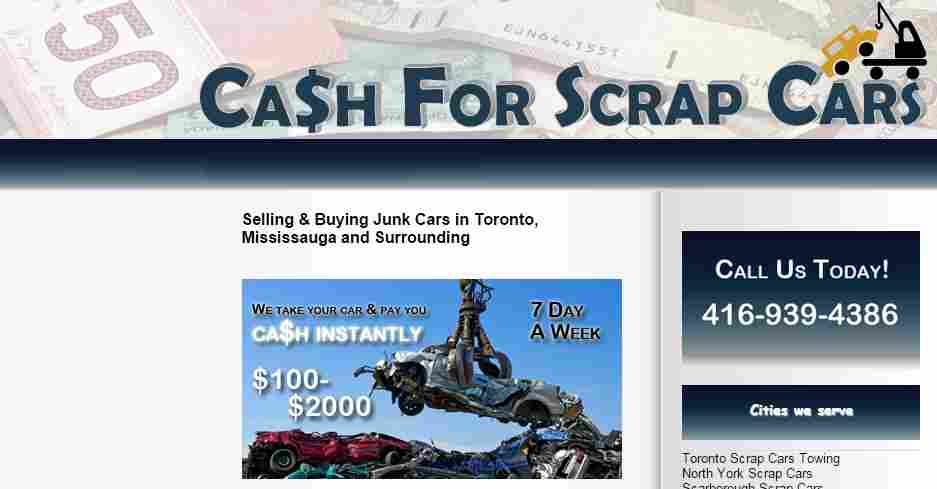 Cash For Scrap Cars - Toronto Scrap Cars removal - Junk Cars removal