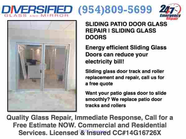 MIAMI + HOLLYOOD FL SLIDING GLASS DOORS, GLASS, MIRROR, WINDOW, SHOWER