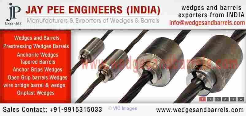 Post Tensioning wedges and barrels, pre stressed anchor grip system