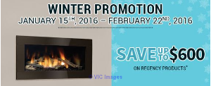 Get up to $600 in Rebates on the purchase of a new Regency fireplace a
