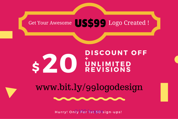 Get your awesome logo at only US$99 + unlimited revisions! Extra $20 O