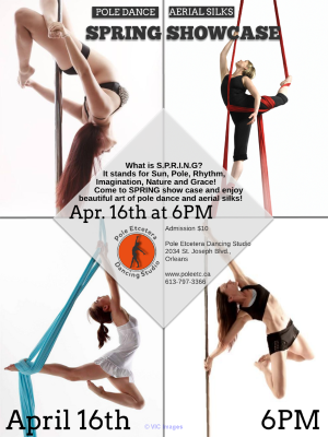 Pole Dance & Aerial Silks showcase April 16th 6PM