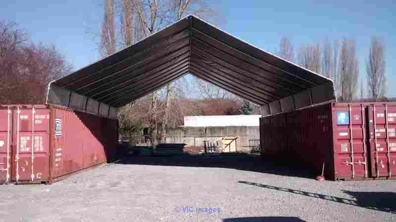 Cargo Shipping Container Cover Shelter & Covered Work Space