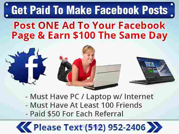 MAKE $400-$1,000 WEEKLY! $50 PAID TO YOU IN 48HRS! CONTACT US NOW!!!