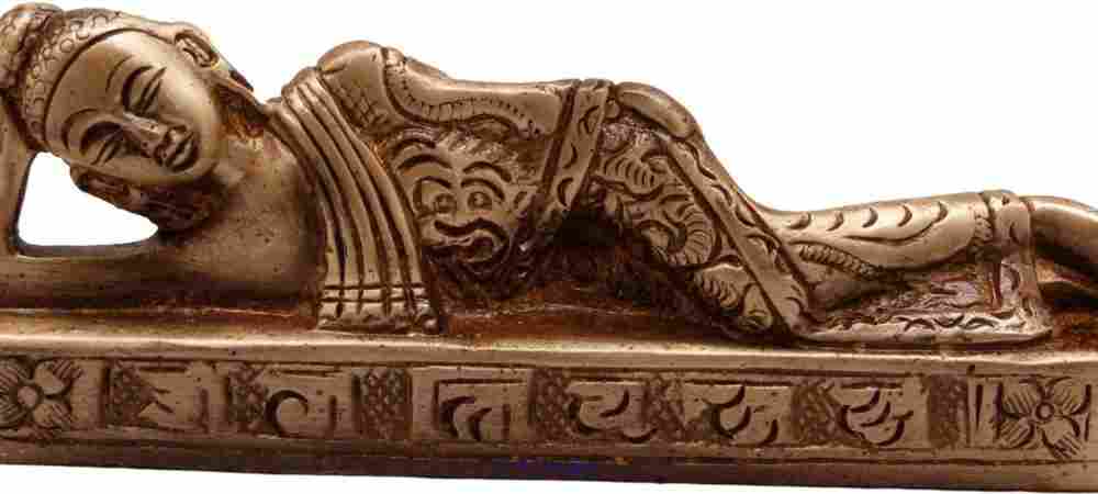 Brass Buddha Reclining Showpiece