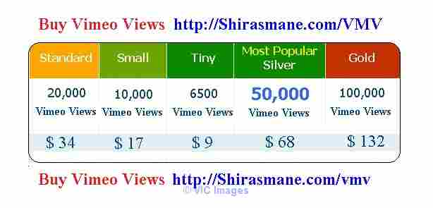 Buy vimeo views cheapest 6500 views $9 and 10,000 views $17