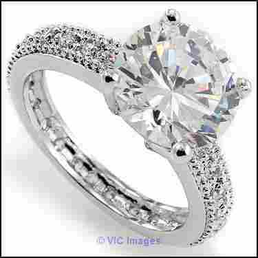 Women's White Gold Rhodium Plated Cubic Zirconia Engagement Ring