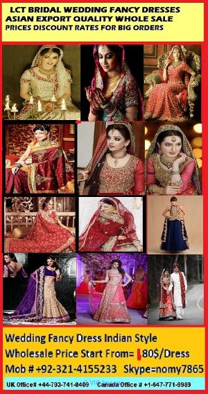 BRIDAL WEDDING DRESSES EXPORT QUALITY WHOLESALE RATES