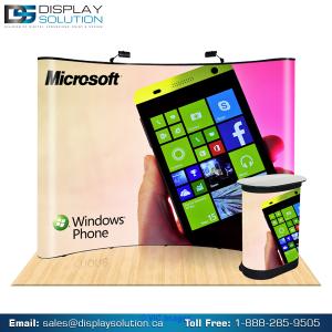 Pop up display booth with full color graphics