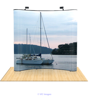 High Quality 8ft Curved Pop Up Display with Custom Graphics