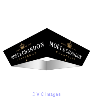 Tapered Square Hanging Banner with Custom Graphics