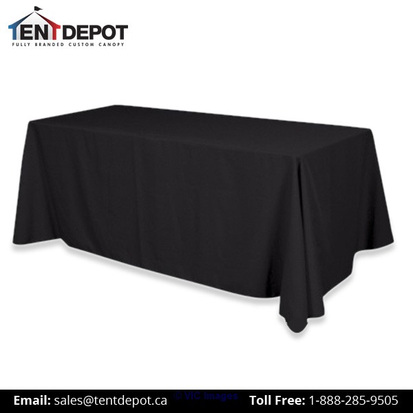 4 Sided Non-Printed Table Throws with Solid Color I Canada