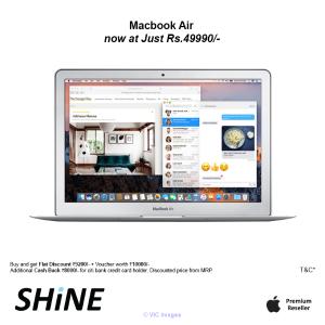 Apple Macbook Air 128GB Amazing Offer & Discount only at SHINE Poorvik