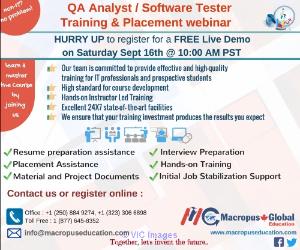 FREE live webinar on QA/Software Testing &PlacementServices