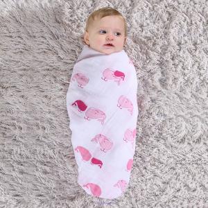 LAT 2-Pack Baby Swaddle Blanket Large Pure Cotton Premium Muslin