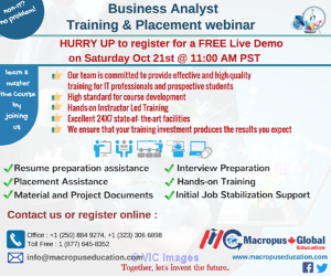 FREE live webinar on Business Analysis & Placement Services.