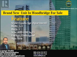Brand New Unit In Woodbridge For Sale