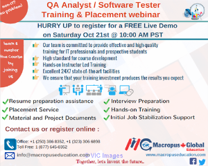FREE live webinar on QA/Software Testing &PlacementServices.