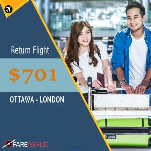 Return flight OTTAWA to LONDON Only $701