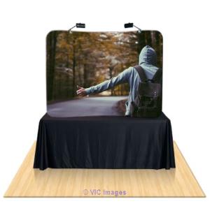 6ft Curved Table Top Tension Fabric Display | trade show exhibit