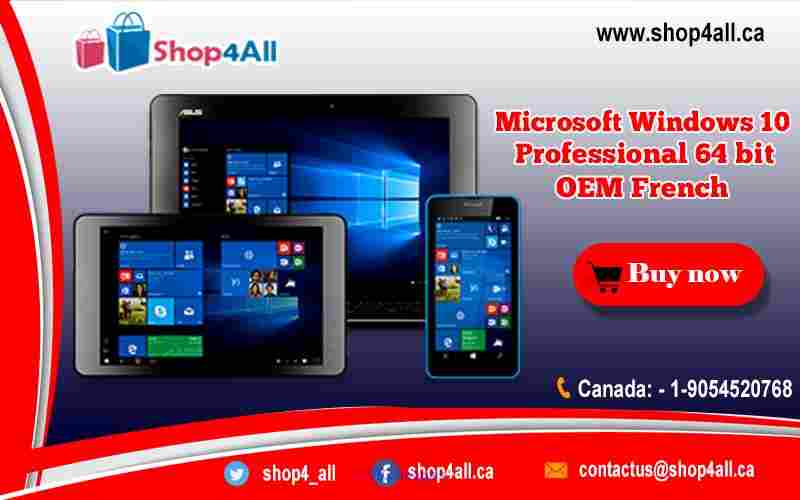 Microsoft Windows 10 Professional 64 bit OEM French
