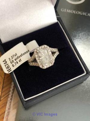 3 Carat D/VS2 Diamond Engagement Ring 14k White Gold Size 6.75