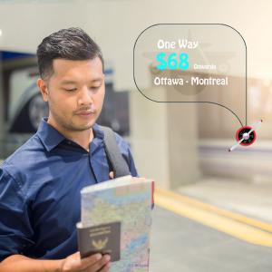 Cheap airfare tickets Ottawa - Montreal One Way  from CAD $68