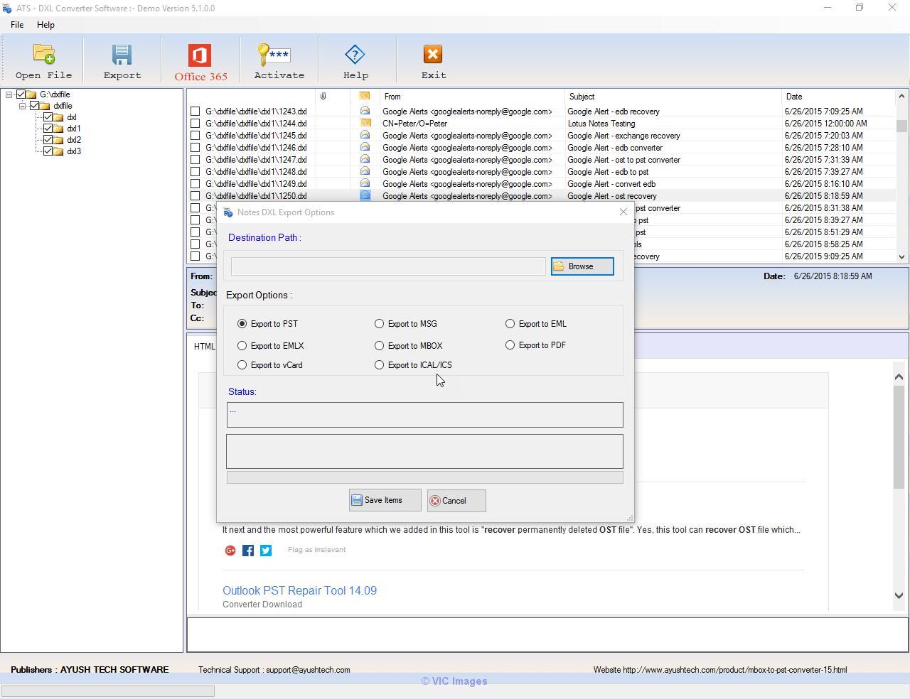 ATS DXL to PST Converter