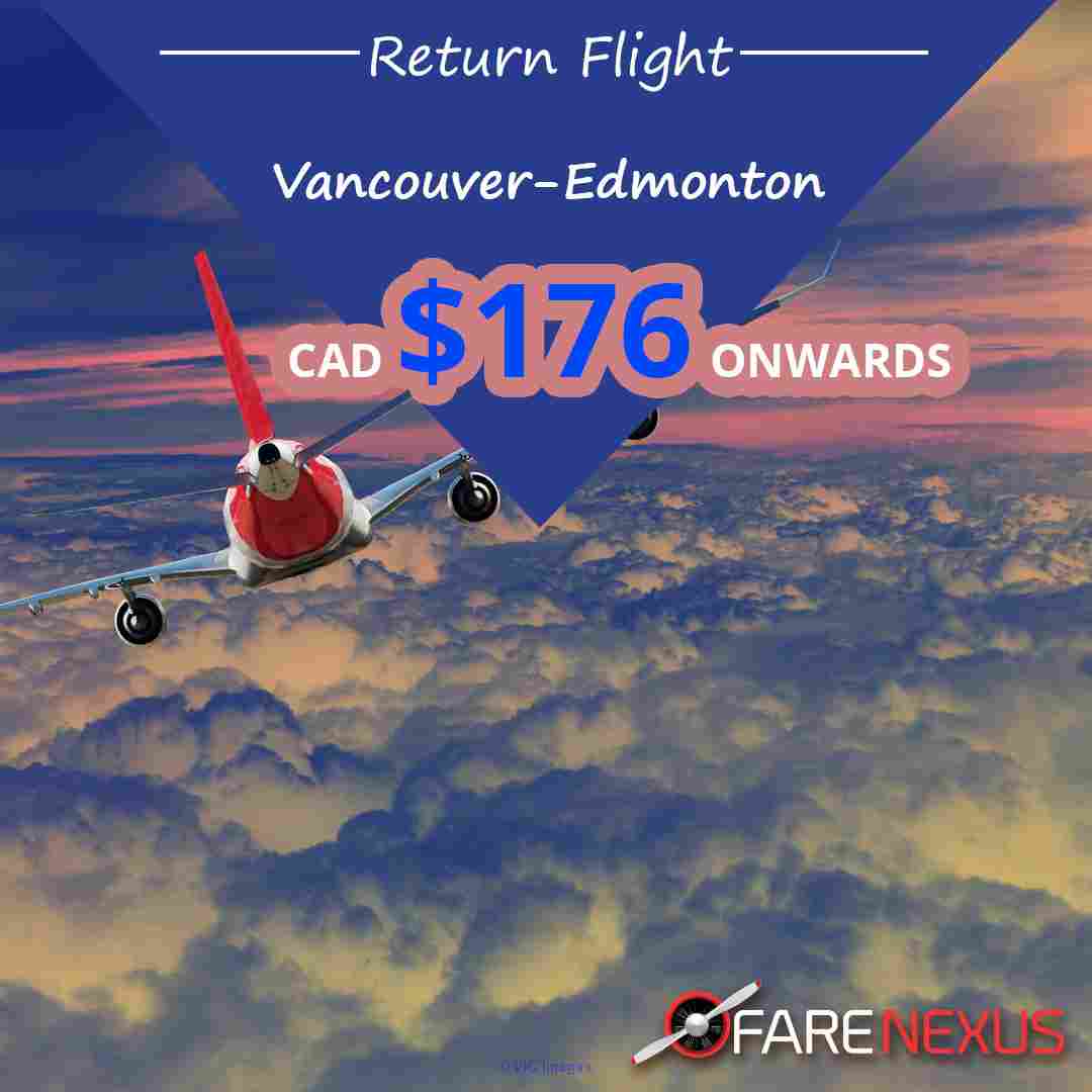 Book Return flight Vancouver-Edmonton from CAD $176
