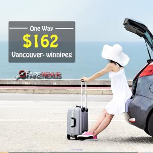 Cheap air tickets | Vancouver- winnipeg | CAD $162 Onward