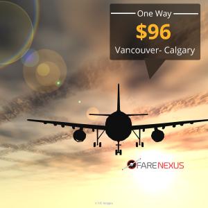 Cheap air tickets | Vancouver- Calgary | CAD $96 Onwards